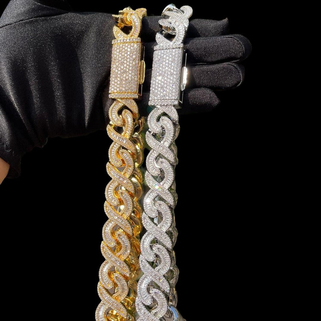20MM Infinity Link Iced Out Diamond Necklace Chain