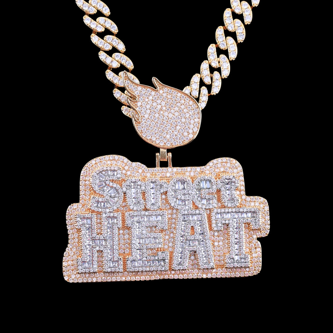 Street Heat Iced Out Diamond Pendant Necklace