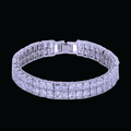 10MM Double Square Baguette Iced Out Diamond Bracelet