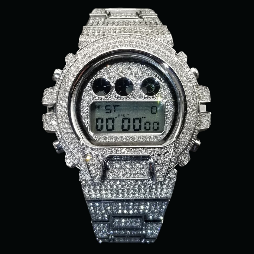 Digital Led Waterproof Chronograph Iced Out Diamond Watch