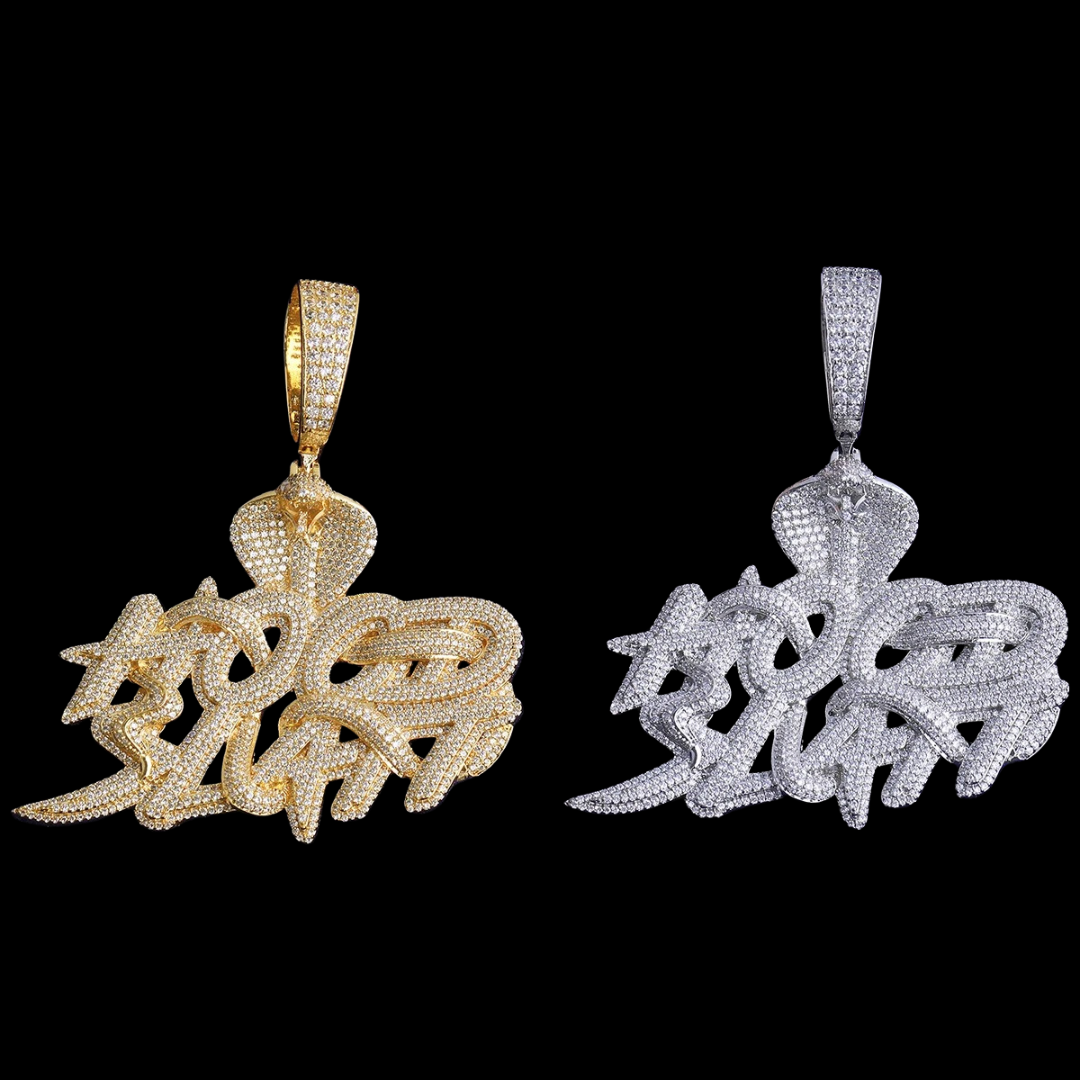 Cobra Hood Slatt Iced Out Diamond Pendant Necklace
