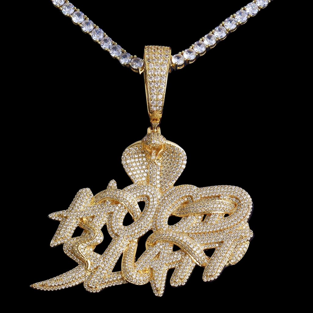 Cobra Hood Slatt Iced Out Diamond Pendant Necklace