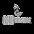 God Fidence Praying Hands Bail Iced Out Letter Diamond Pendant Necklace