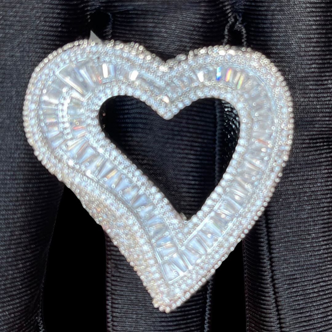 Open Heart Iced Out Diamond Ring