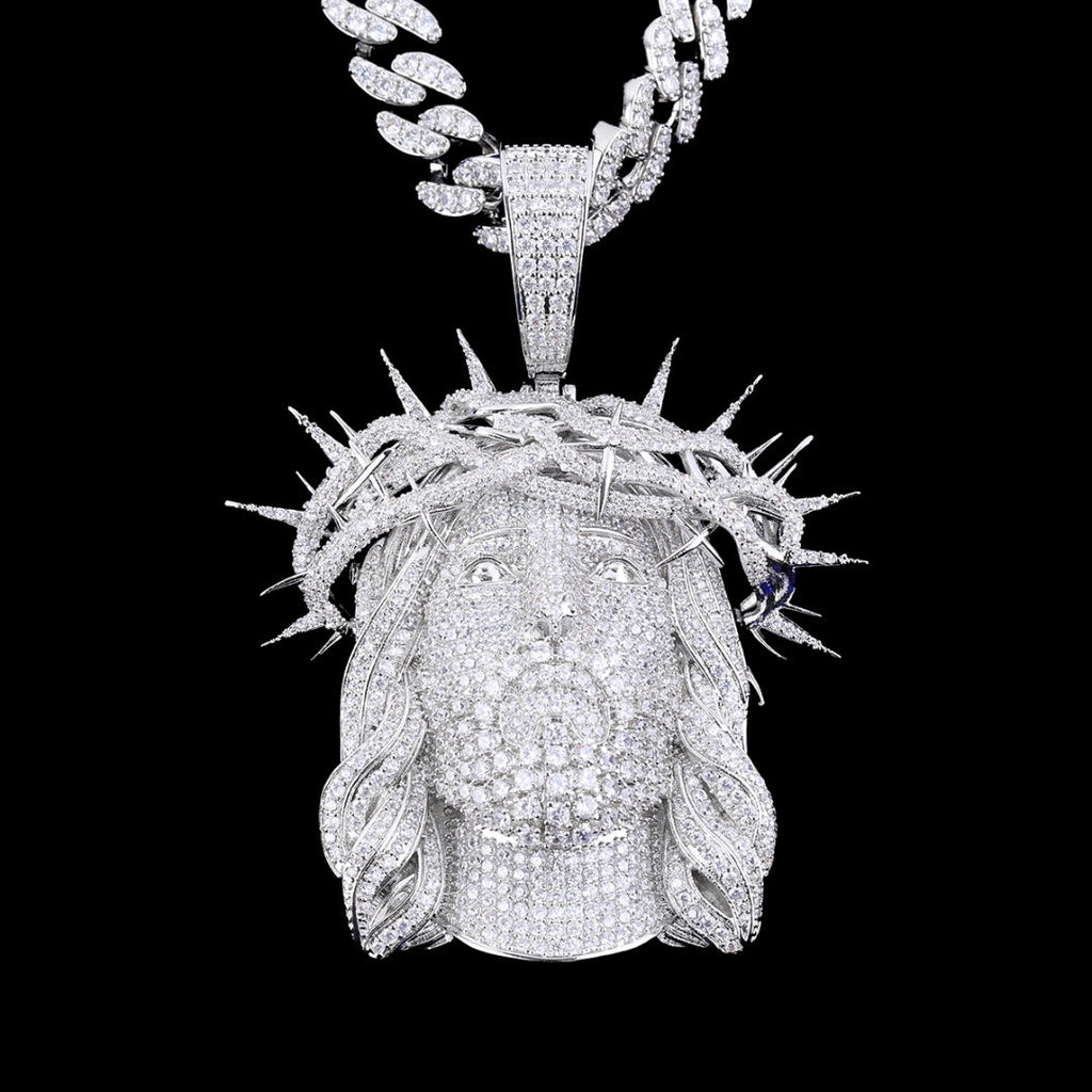 Jesus Christ Iced Out Diamond Pendant Necklace