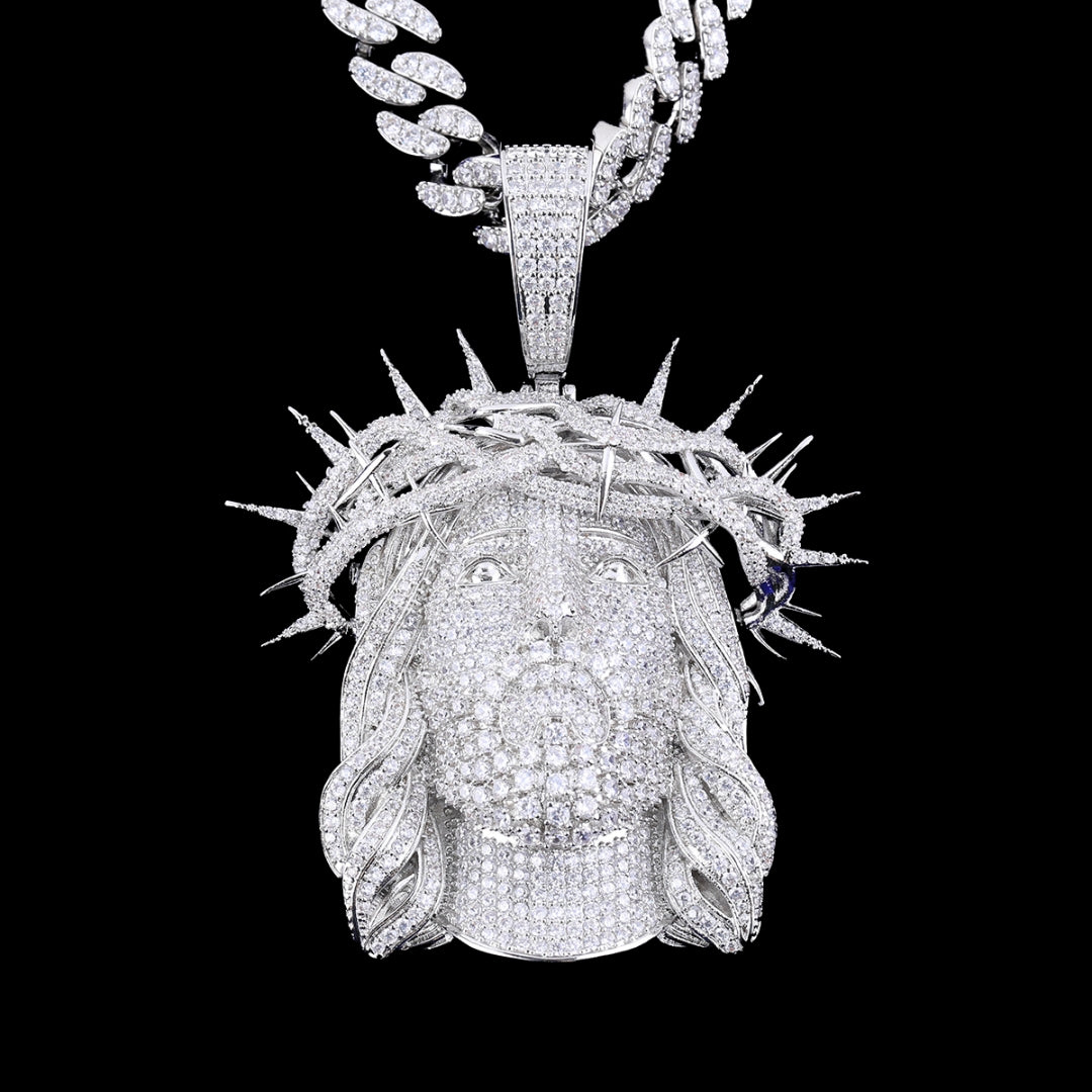 Jesus Christ Iced Out Diamond Pendant Necklace