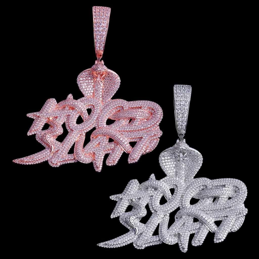 Cobra Hood Slatt Iced Out Diamond Pendant Necklace
