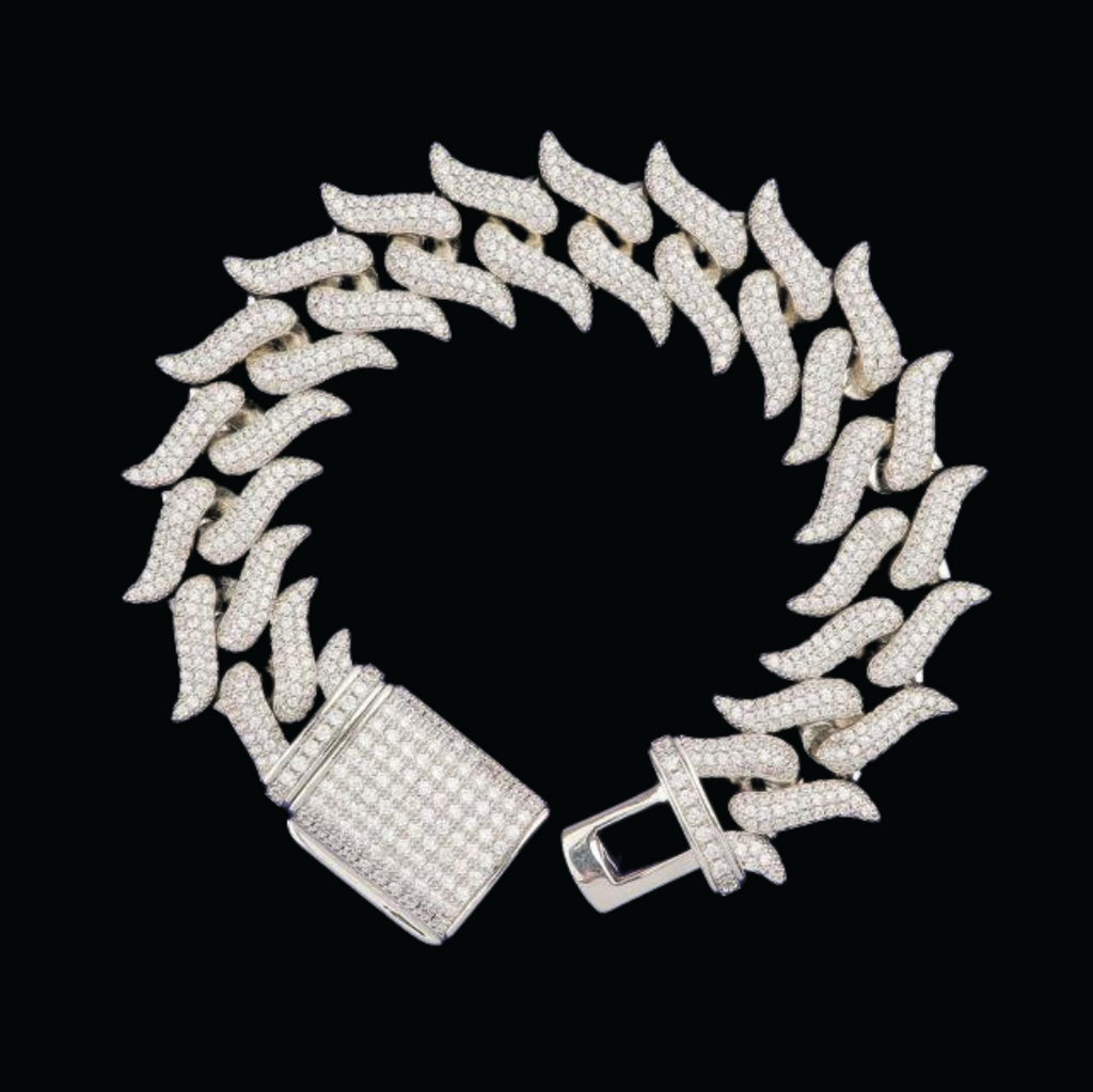 19MM Mustache Iced Out Diamond Bracelet