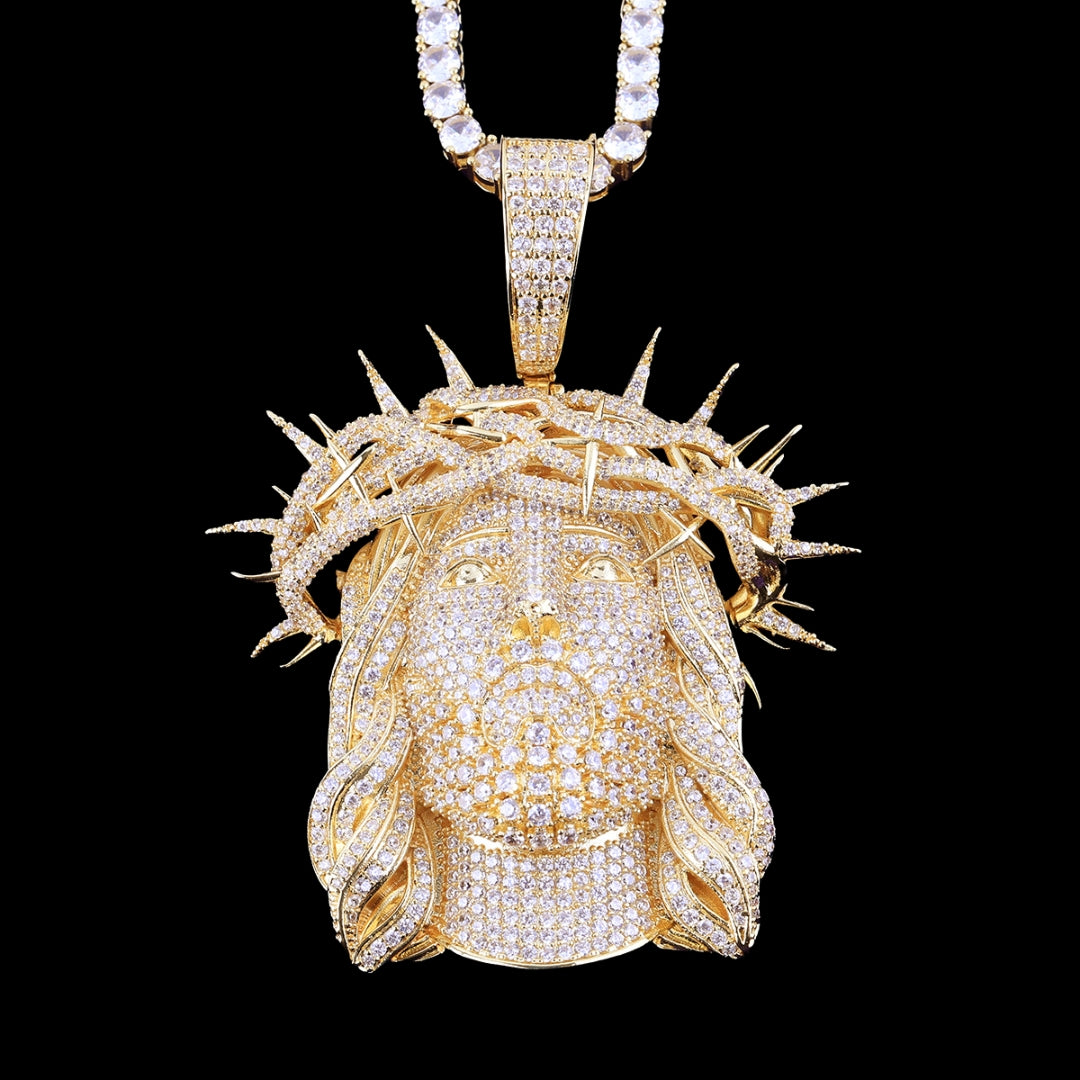 Jesus Christ Iced Out Diamond Pendant Necklace