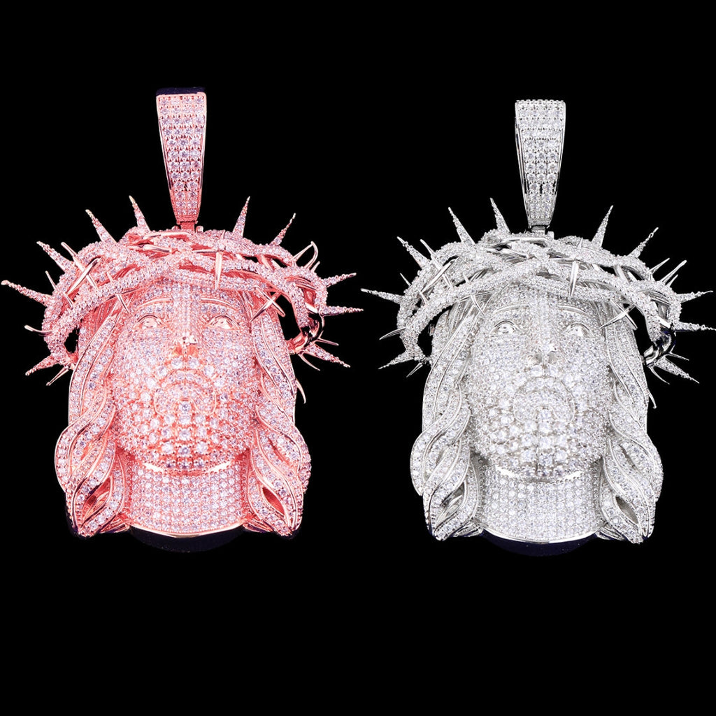Jesus Christ Iced Out Diamond Pendant Necklace