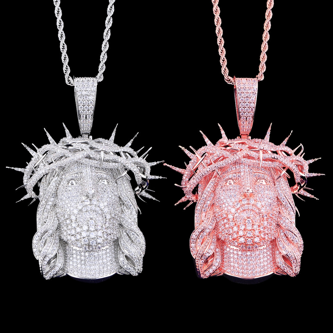 Jesus Christ Iced Out Diamond Pendant Necklace