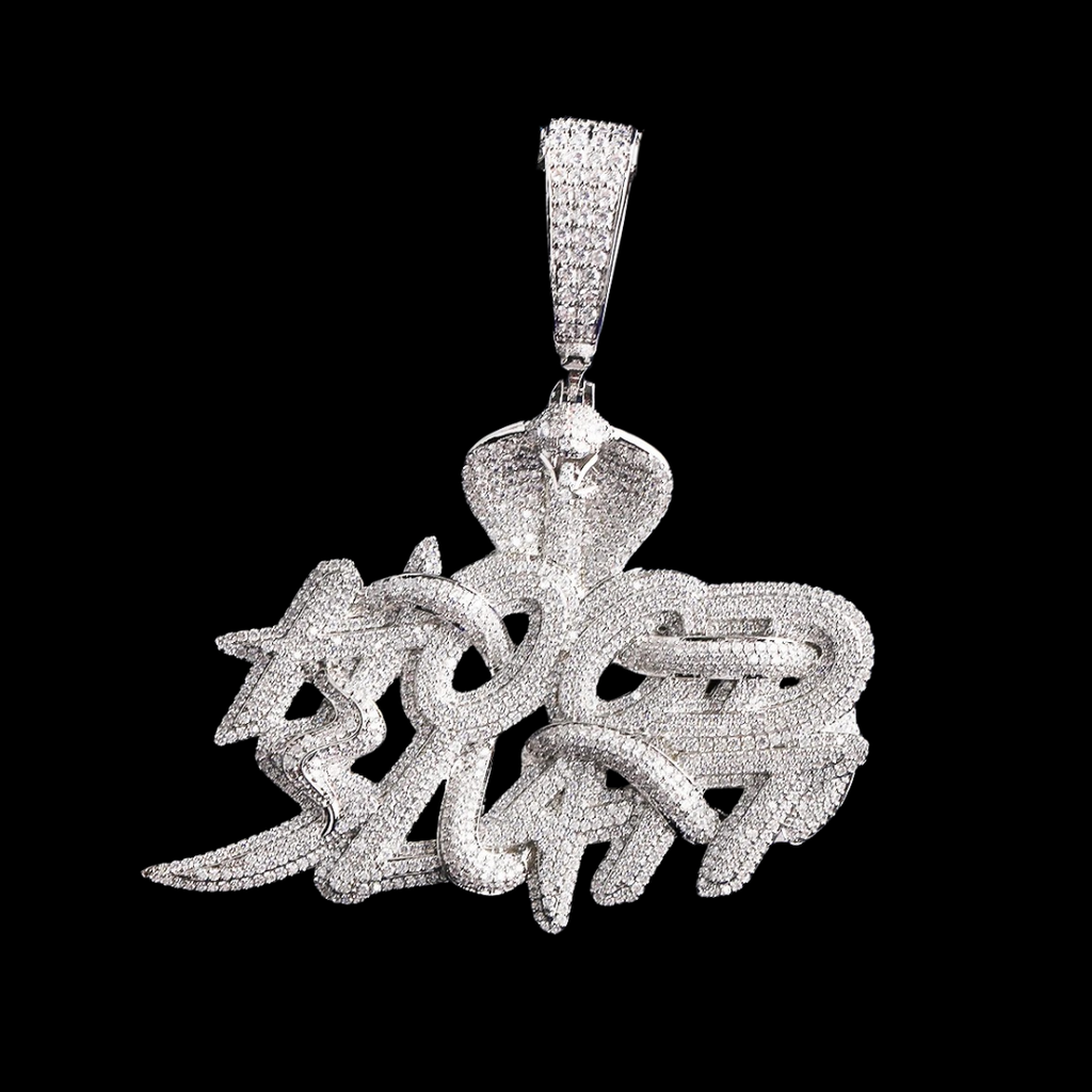 Cobra Hood Slatt Iced Out Diamond Pendant Necklace