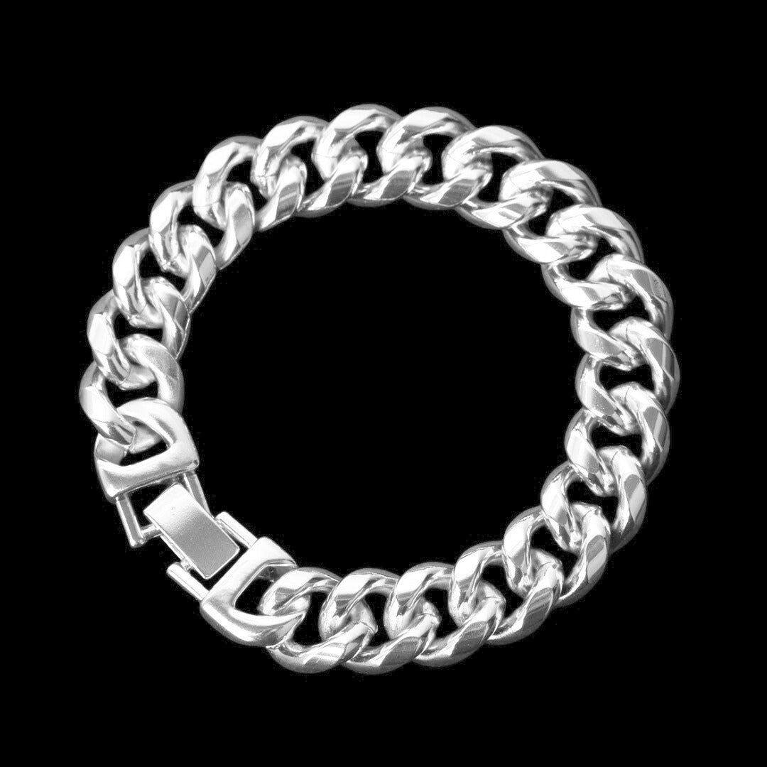15MM Fold-Over Clasp Luxury Stainless Steel Bracelet