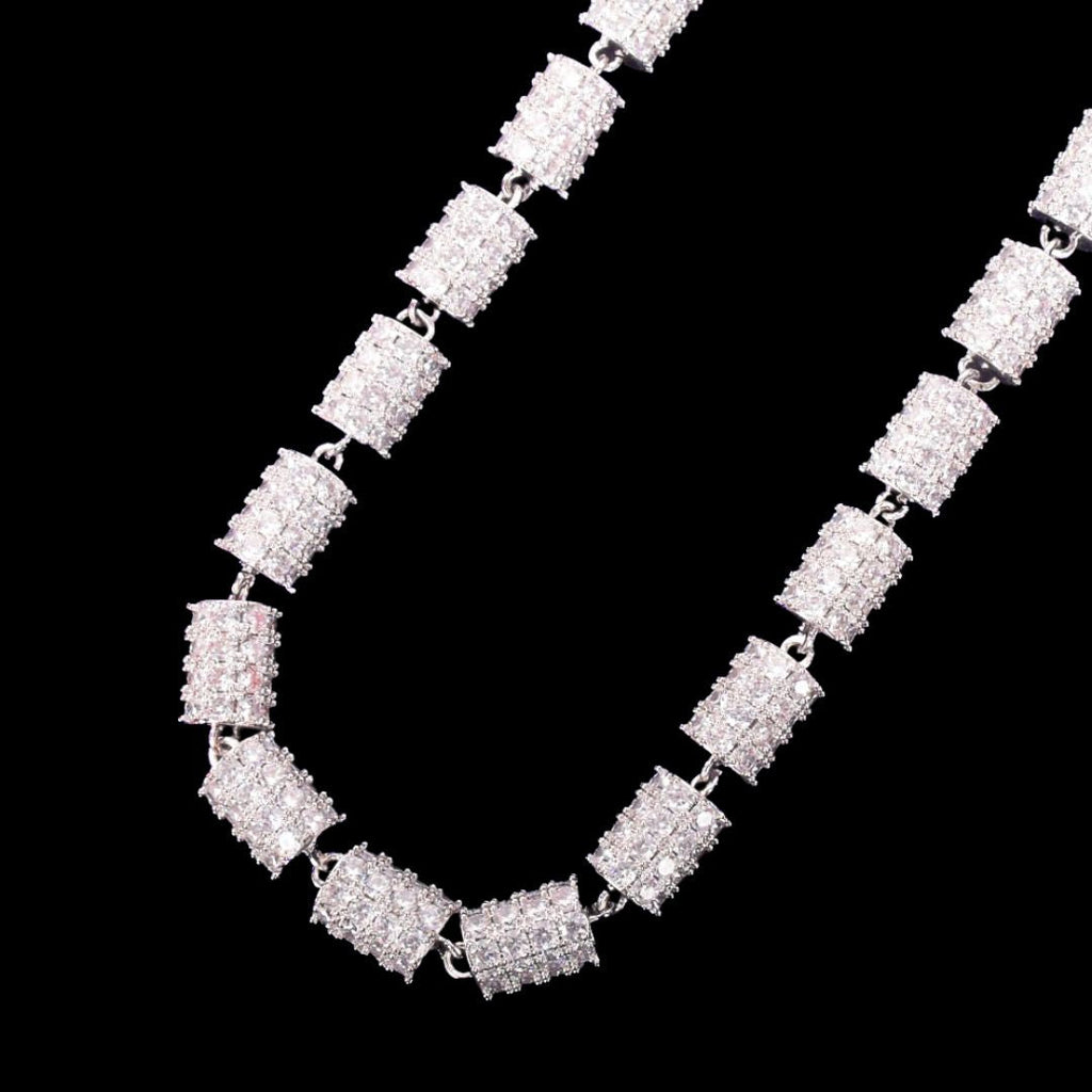 10MM Diamond Wheel Baguette Iced Out Diamond Necklace Chain
