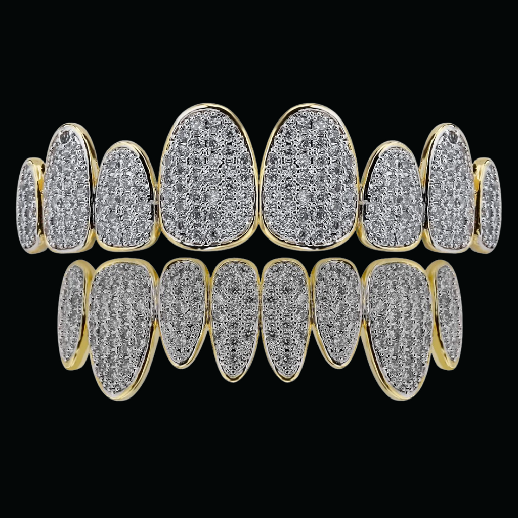 Punk Teeth Caps Cosplay Iced Out Diamond Grillz