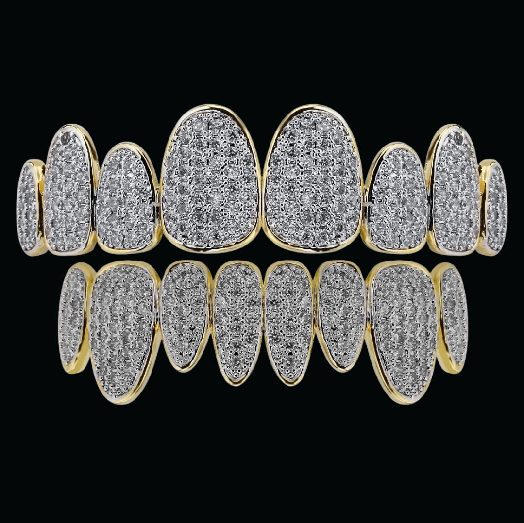 Punk Teeth Caps Cosplay Iced Out Diamond Grillz