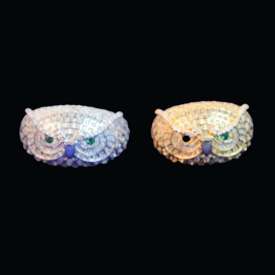 Owl Iced Out Diamond Ring