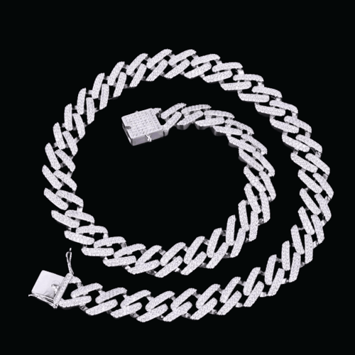 14MM Miami Cuban Link Iced Out Diamond Necklace Chain