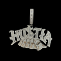 Hustla Money Stack Iced Out Letter Diamond Pendant Necklace