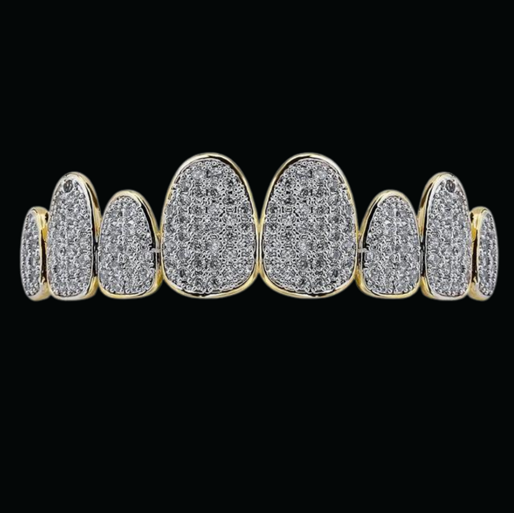 Punk Teeth Caps Cosplay Iced Out Diamond Grillz