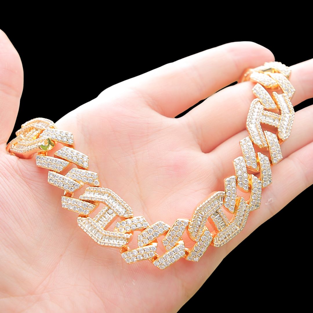 18MM Miami Cuban Iced Out Diamond Necklace Chain