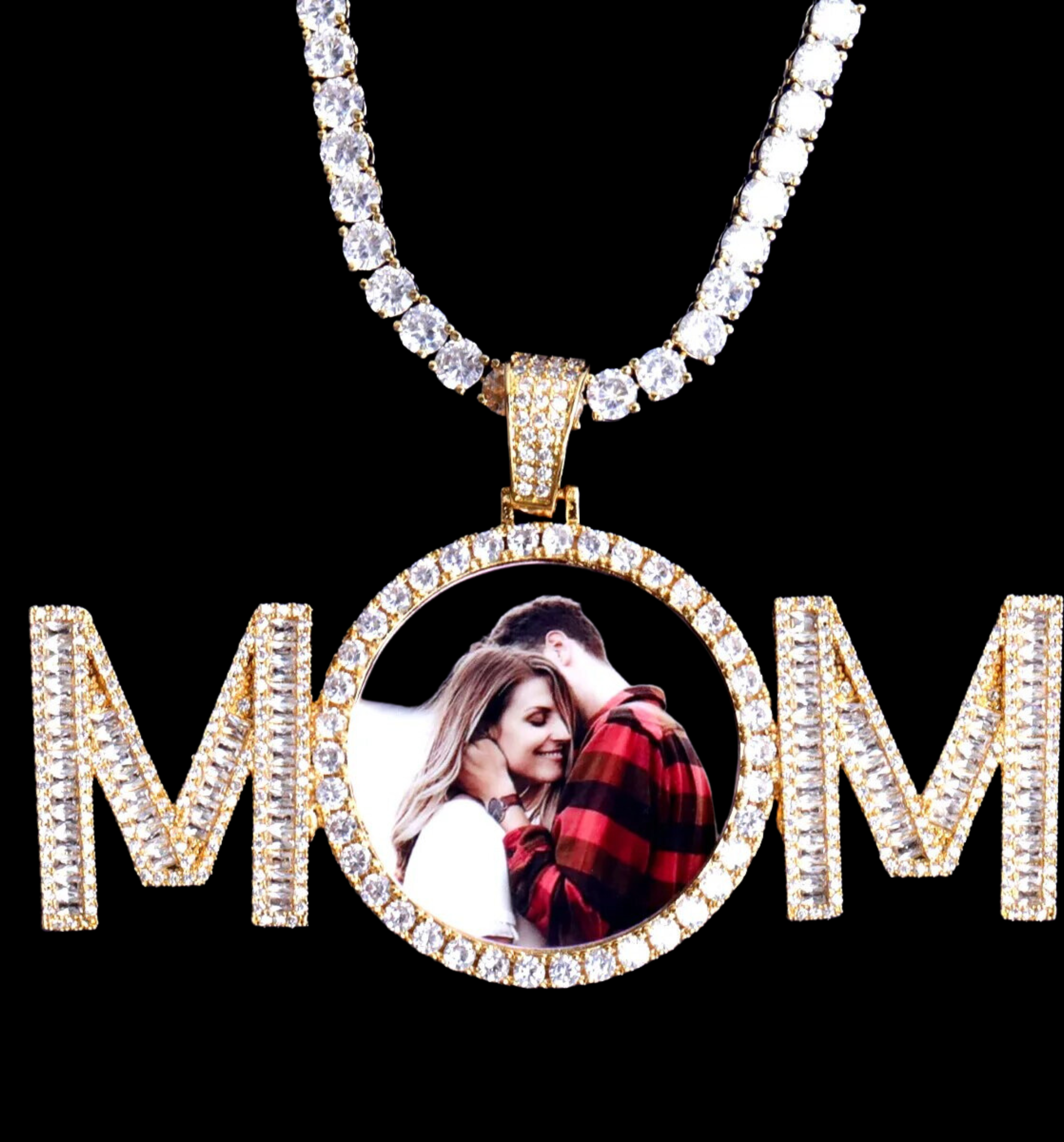 Mom Letters Custom Photo Picture Pendant Necklace