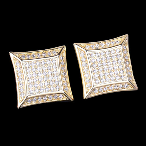 15MM Unique Iced Out Diamond Stud Earrings