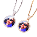 Round Tennis Custom Photo Picture Pendant Necklace