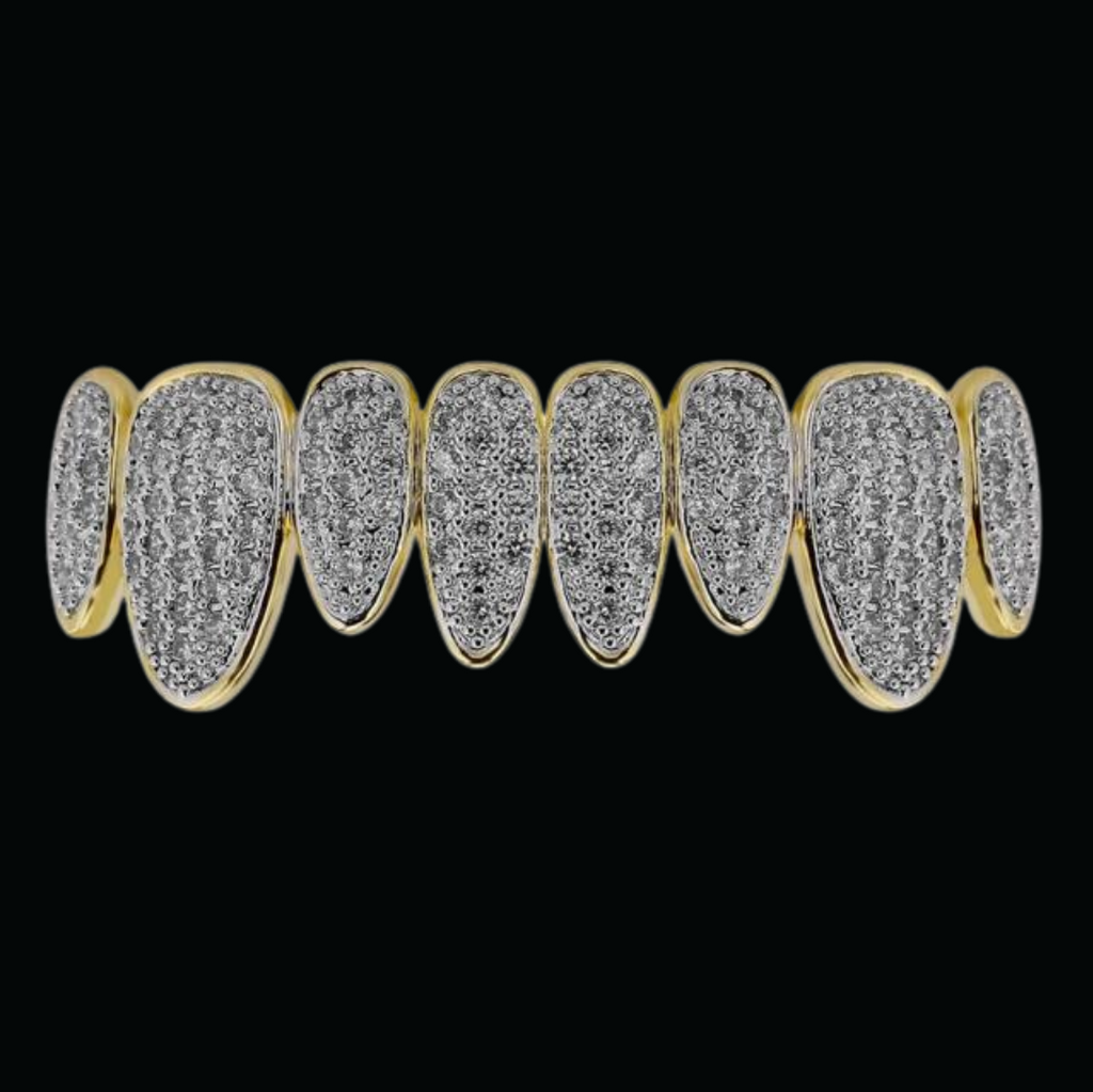 Punk Teeth Caps Cosplay Iced Out Diamond Grillz