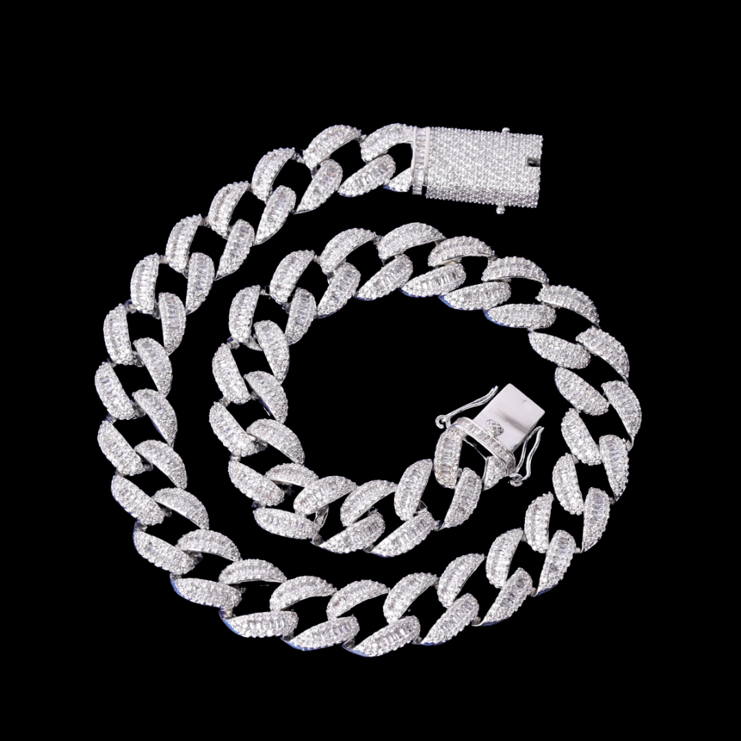 14MM Classy Prong Setting Iced Out Diamond Necklace Chain
