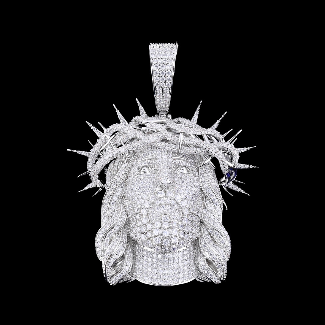 Jesus Christ Iced Out Diamond Pendant Necklace