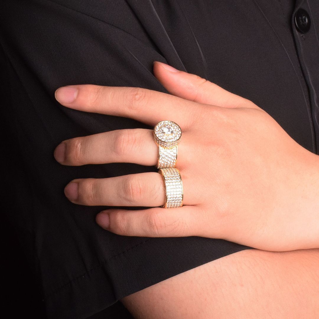 Tennis Cut Round Iced Out Diamond Ring