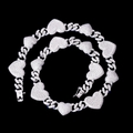 14MM Exclusive Double Heart Iced Out Diamond Necklace Chain