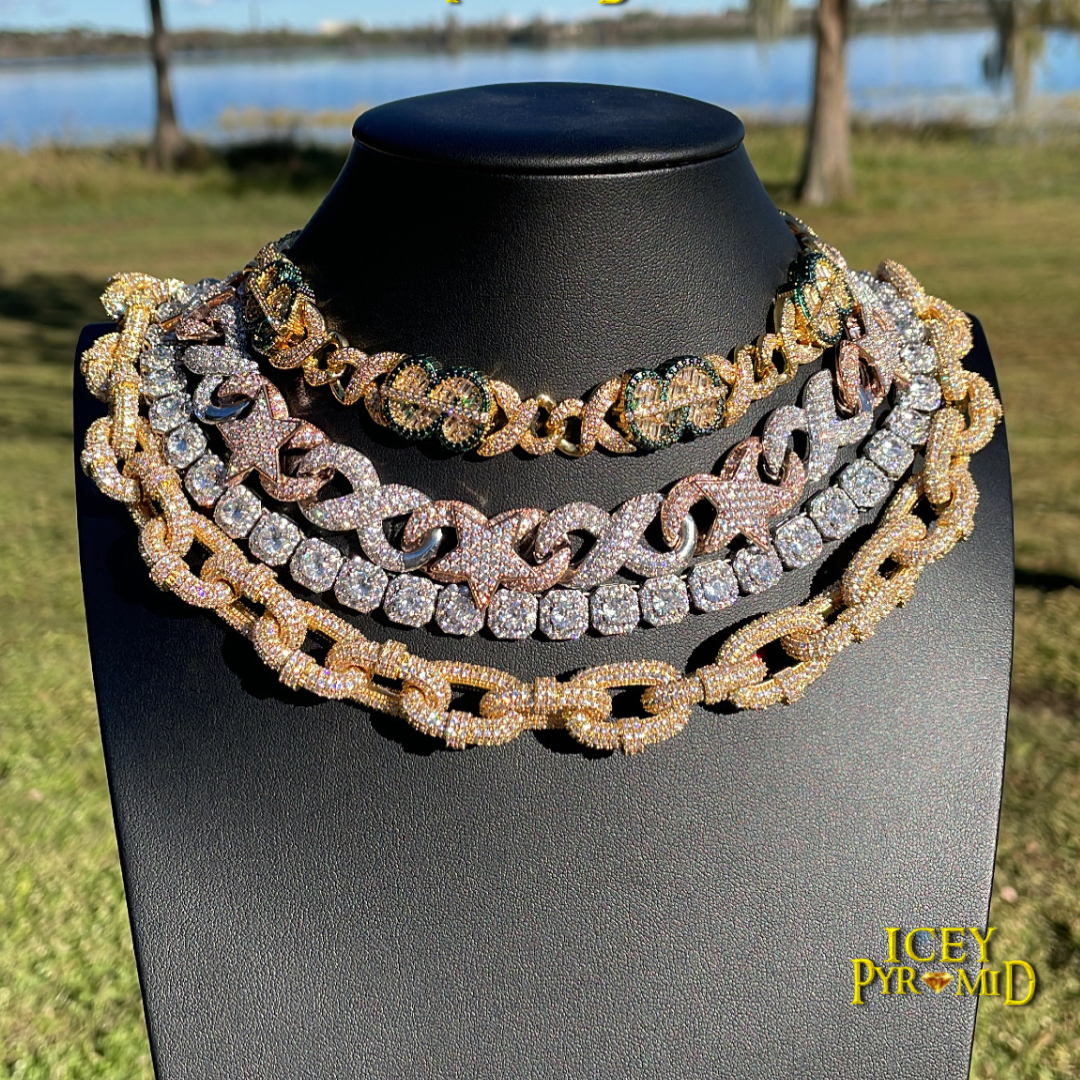 20MM Star Infinity Linked Diamond Eye Iced Out Necklace Chain
