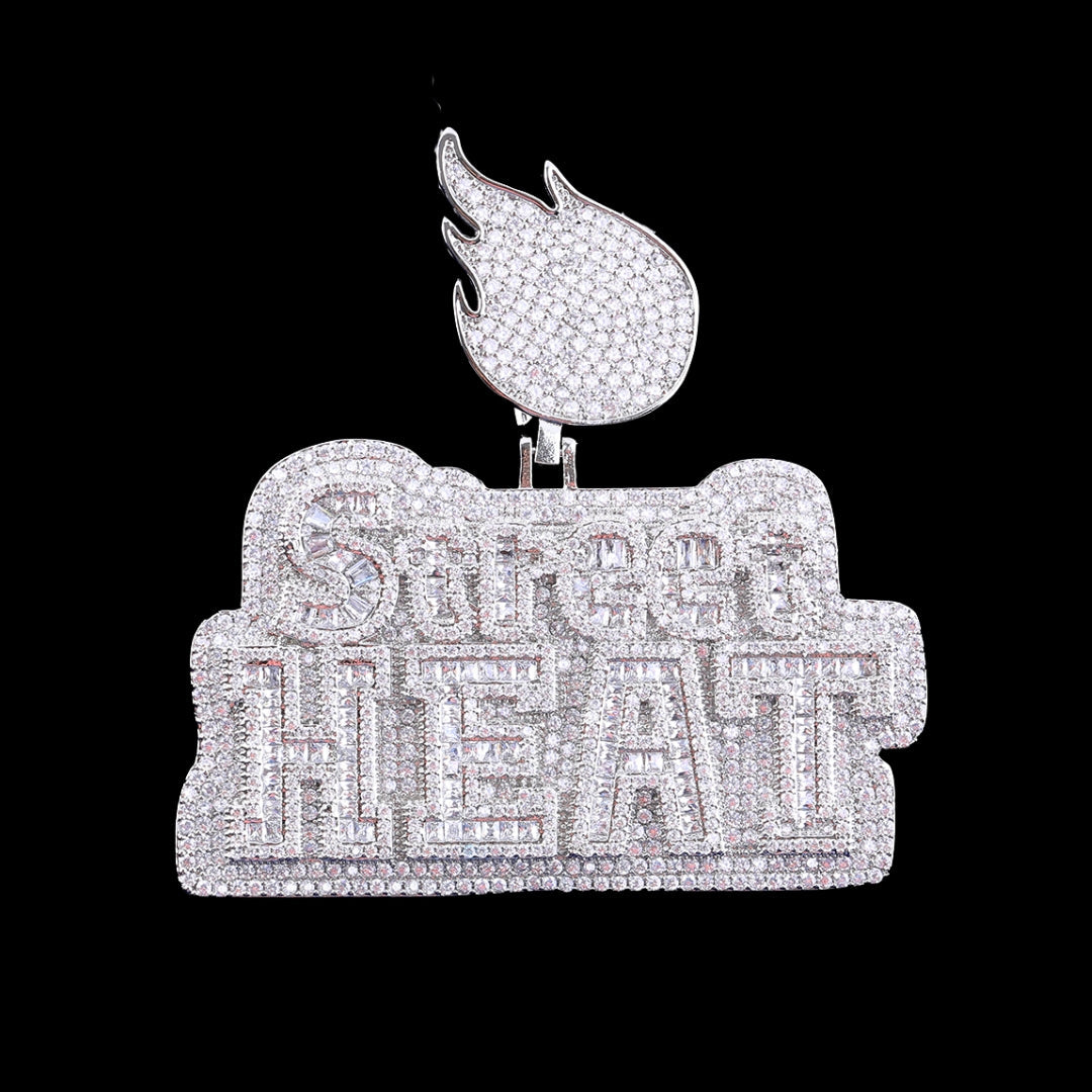 Street Heat Iced Out Diamond Pendant Necklace