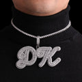 Designer Font Baguette Iced Out Personalized Custom Name Necklace Pendant