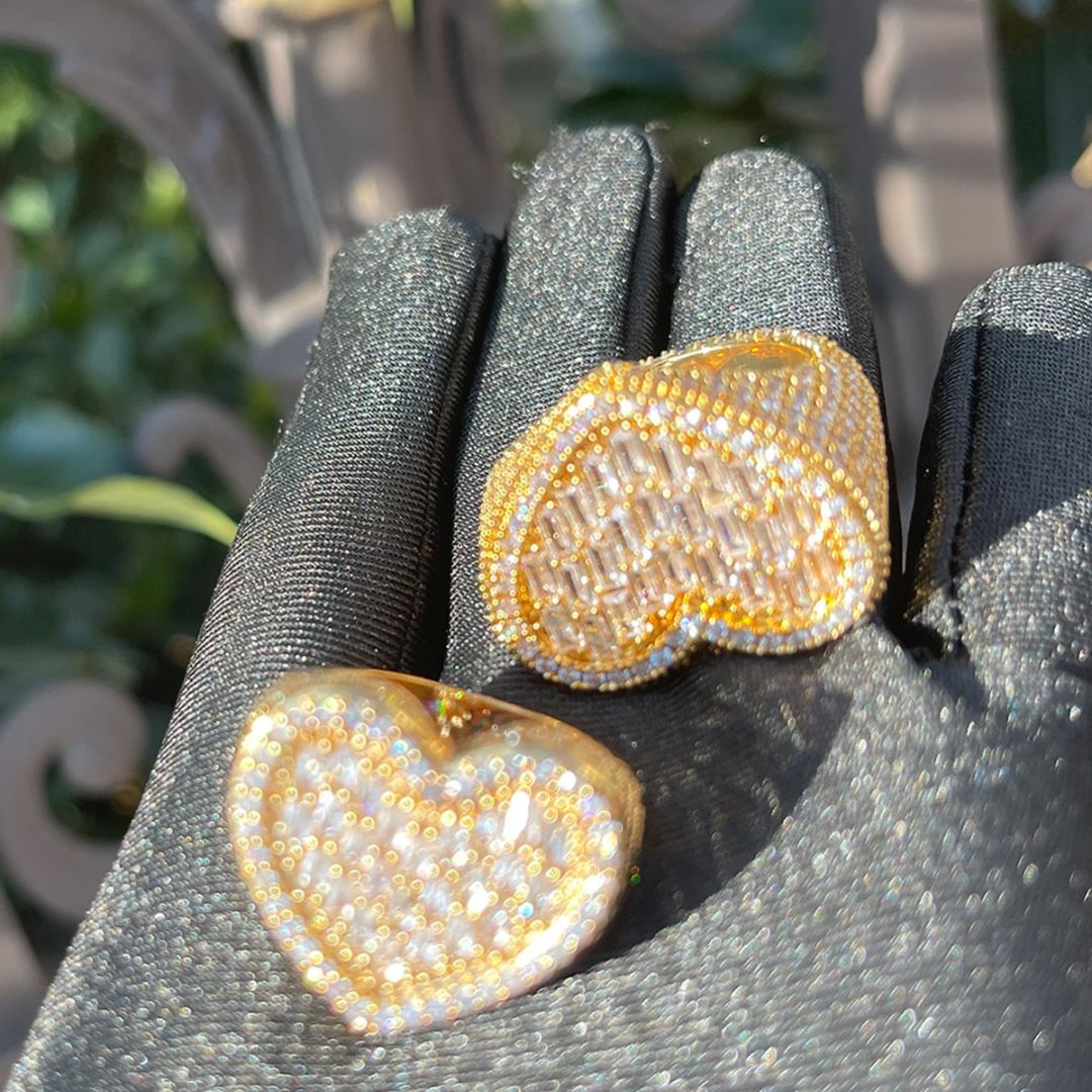 Heart Iced Out Tennis Diamond Ring