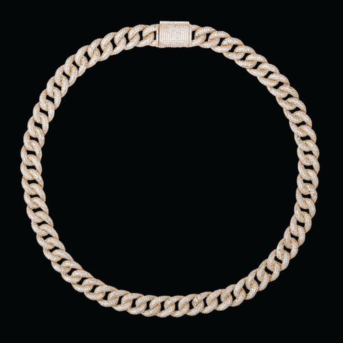 15MM Miami Drip Cuban Link Iced Out Diamond Necklace Chain