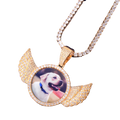 Wings Pave Charm Tennis Custom Photo Picture Pendant Necklace
