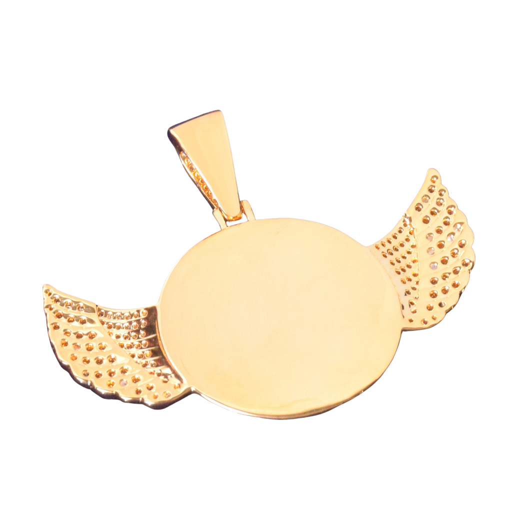 Wings Pave Charm Tennis Custom Photo Picture Pendant Necklace