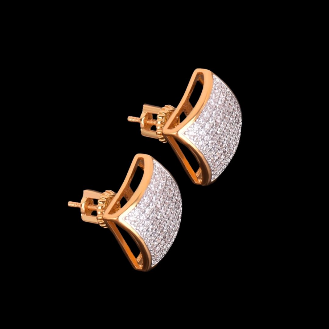 12MM Umbrella Iced Out Diamond Stud Earrings