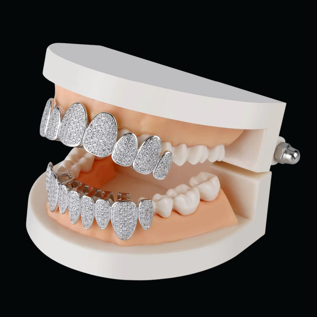 Punk Teeth Caps Cosplay Iced Out Diamond Grillz