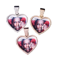 Heart Tennis Bail Solid Back Custom Photo Picture Pendant Necklace