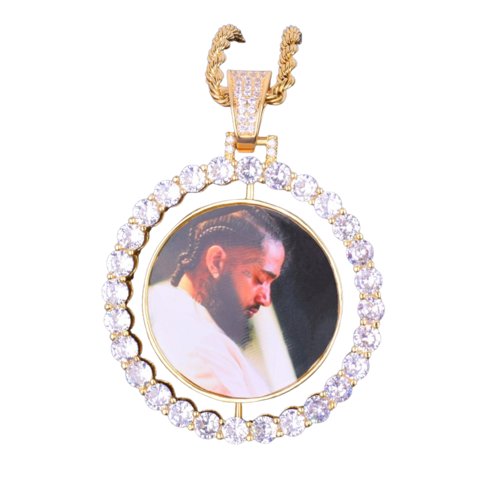 Rotating Double-Sided Medallions Spinning Custom Photo Picture Pendant Necklace