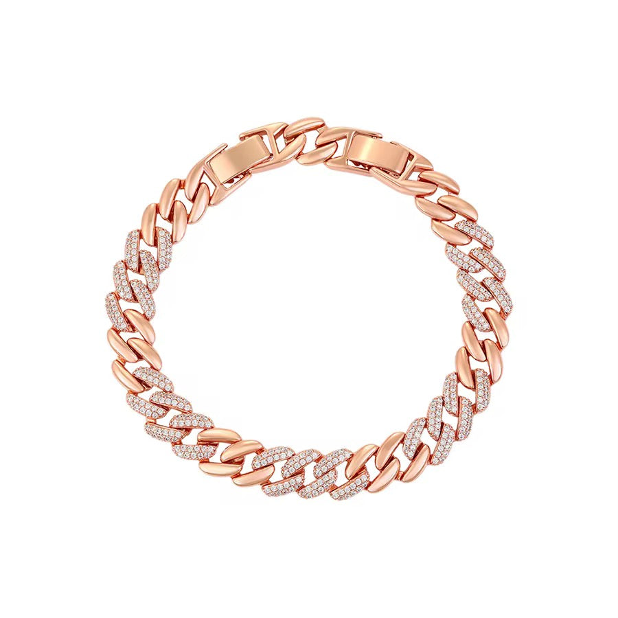TWO TONE ROSS GOLD ICED BRACELET
