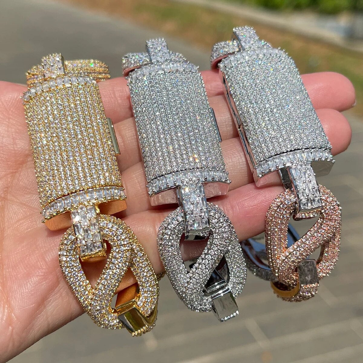 20MM Baguette and Stones Infinity Iced Out Diamond Bracelet