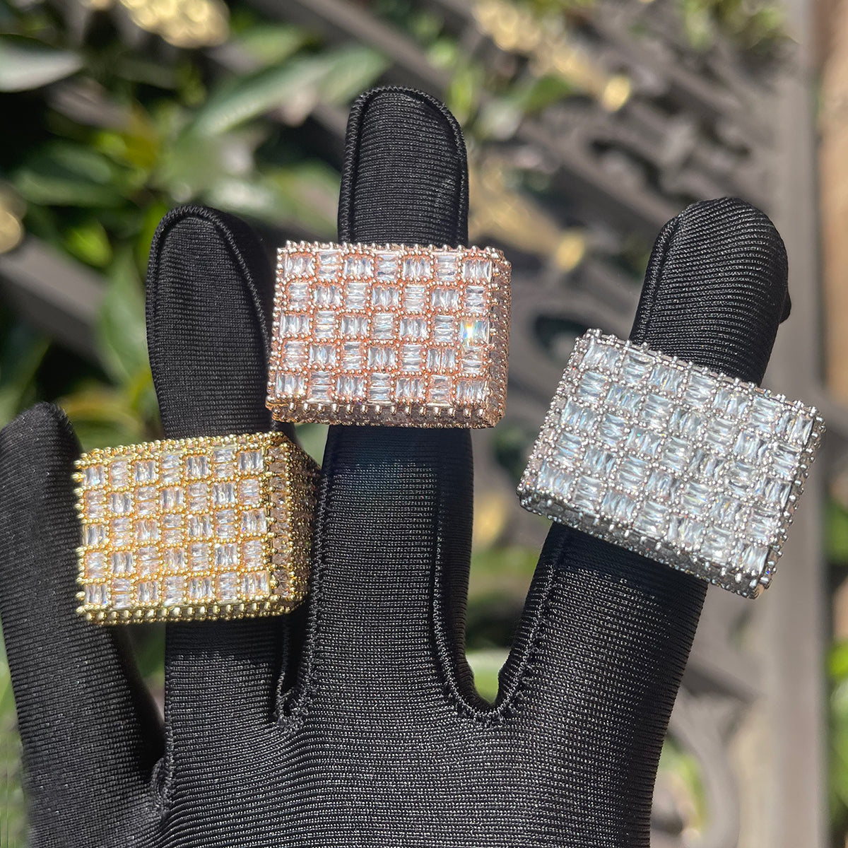 Baguette Load Iced Out Diamond Ring