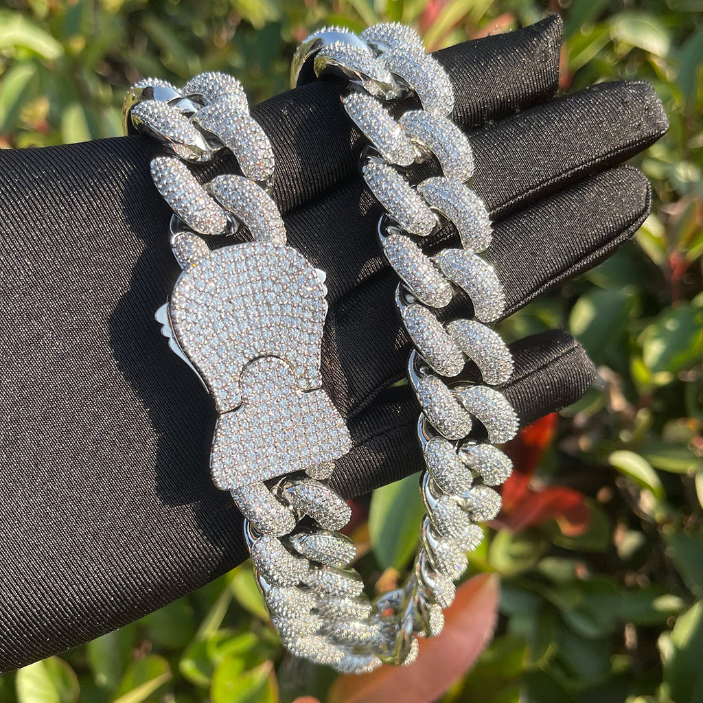 22MM Special Clasp Cuban Link Iced Out Diamond Necklace Chain