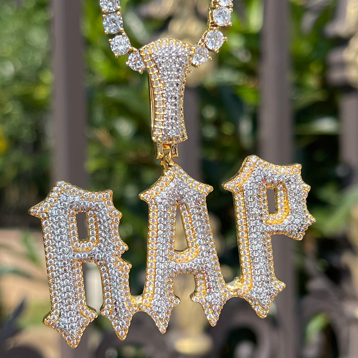 Intense Style Iced Out Personalized Custom Name Necklace Pendant