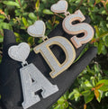 Heart Bail Luxury Drip Font Iced Out Initial Custom Name Necklace Pendant